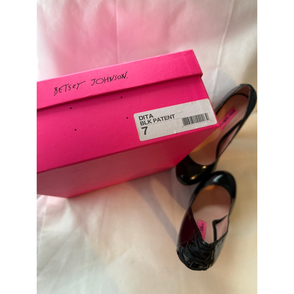 NIB Betsey Johnson Black Patent Leather Corset Dita Platform High Heel Size 7 - Picture 11 of 12